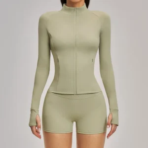 Brushed Long Sleeve Yoga Jacket with Thumbholes
