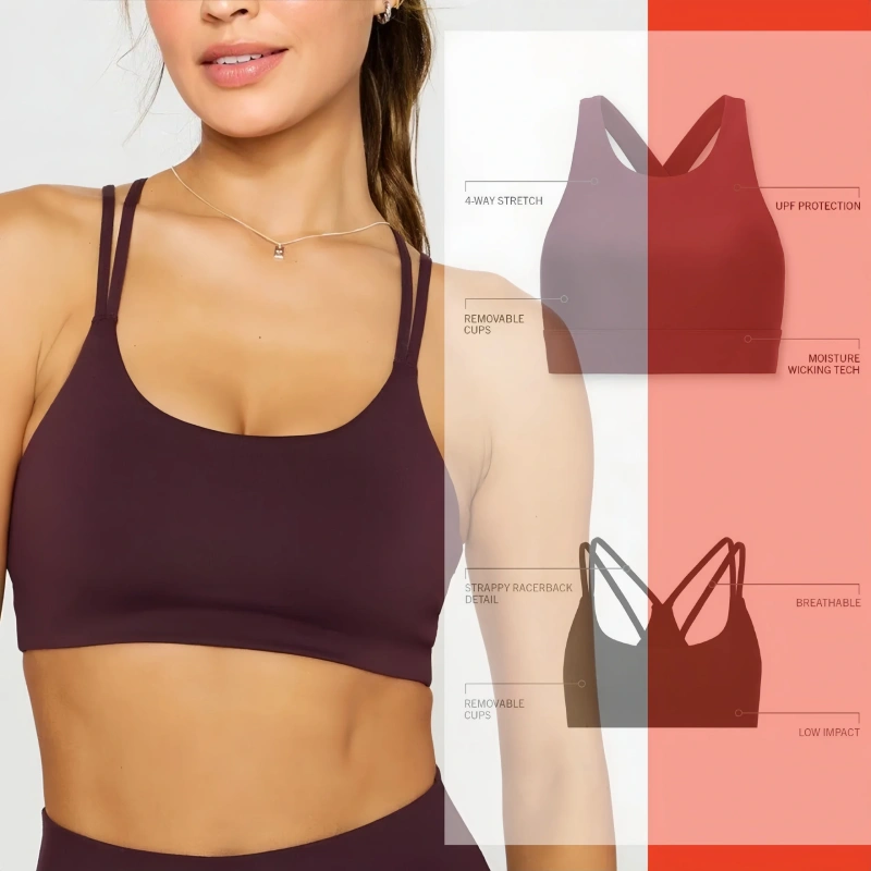 Custom private label sports bra manufacturer with low MOQ
