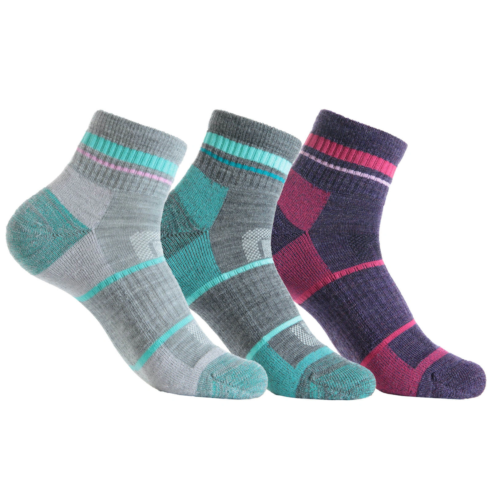 Fall-Winter Women's Solid Design Breathable Eco-Friendly Cushioned Seamless Sport Wool Socks for Outdoor Sports