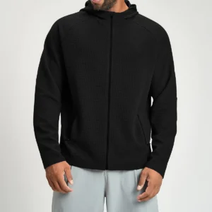 Men's Anti-Static Waffle Knit Zip Hoodie Manufacturer