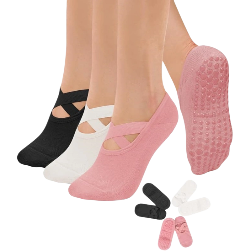 Pilates Socks Yoga Socks with Grips for Women Non Slip