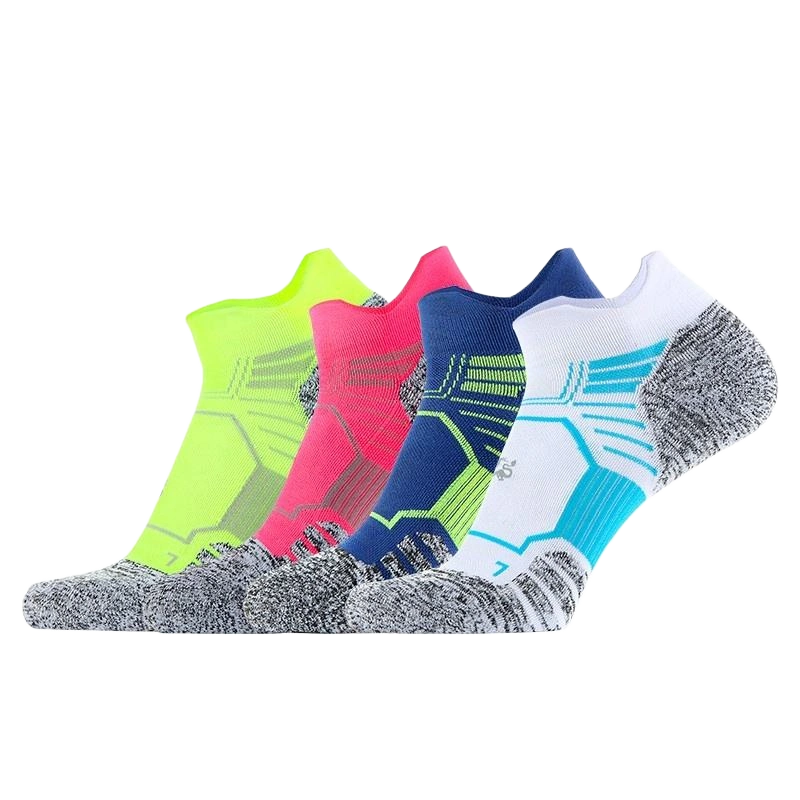 Seamless Toe Soft and Cool Coolmax Running Ankle Socks With Thick Terry Cushion Colorful Sport Socks Unisex