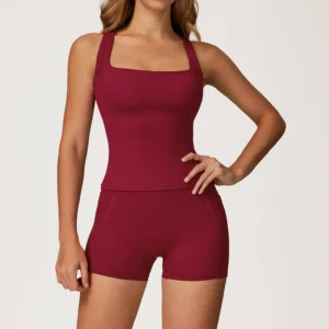 Square Neck Cross Waist Yoga Set Manufacturer