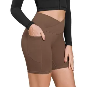 Crisscross Waist Yoga Shorts