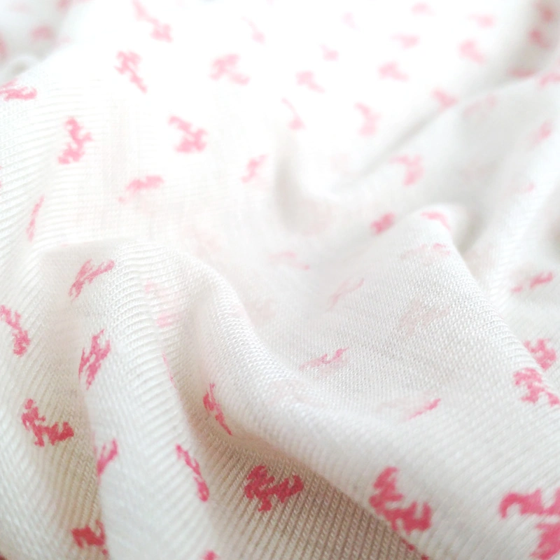 Silver Antibacterial Thermochromic Bamboo Printed Fabric Watermelon Red-
