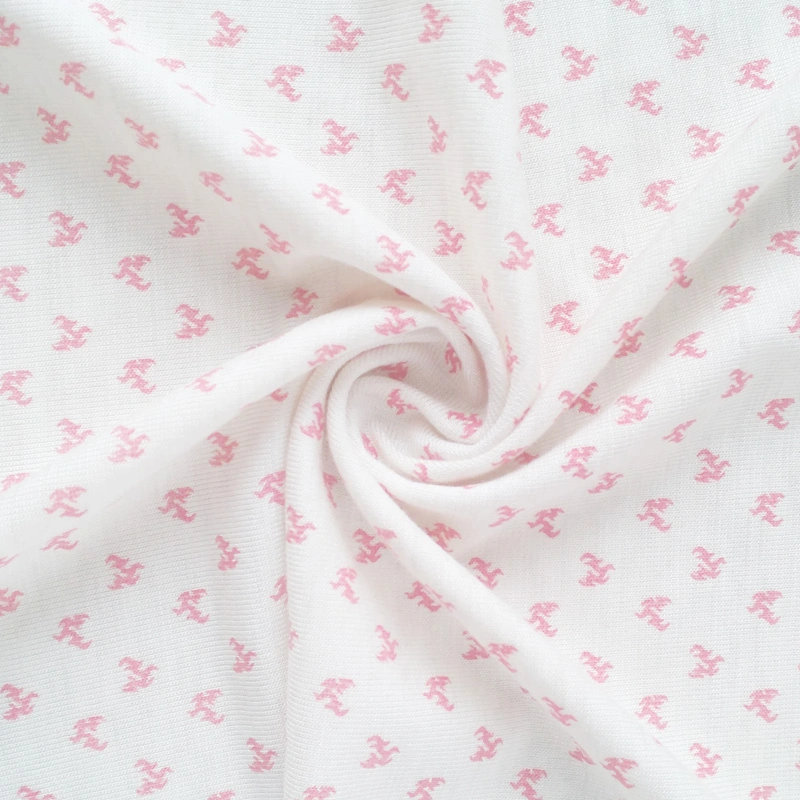 Silver Antibacterial Thermochromic Bamboo Printed Fabric Watermelon Red